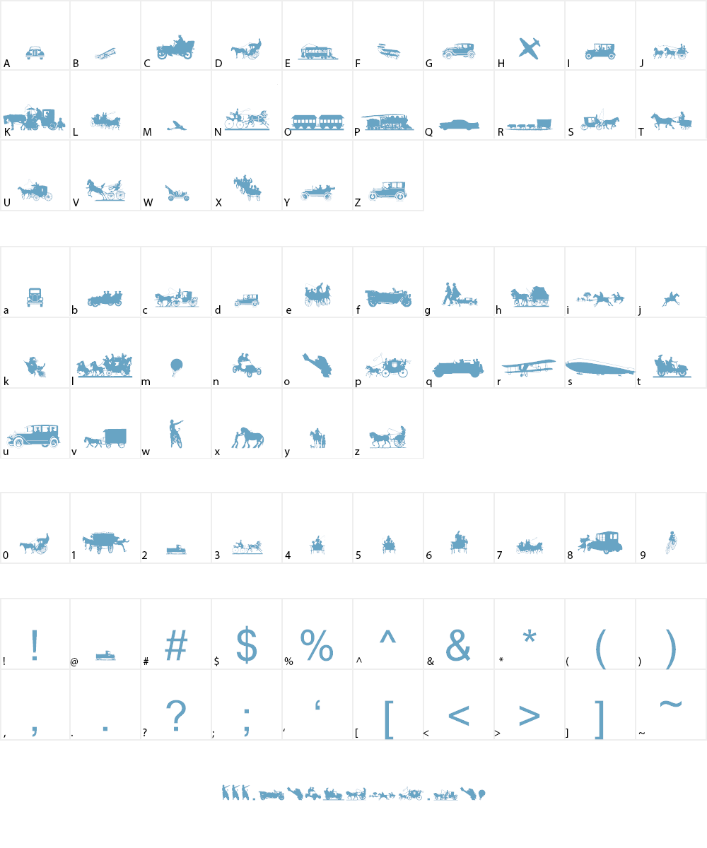 Transportation Dings Font Character